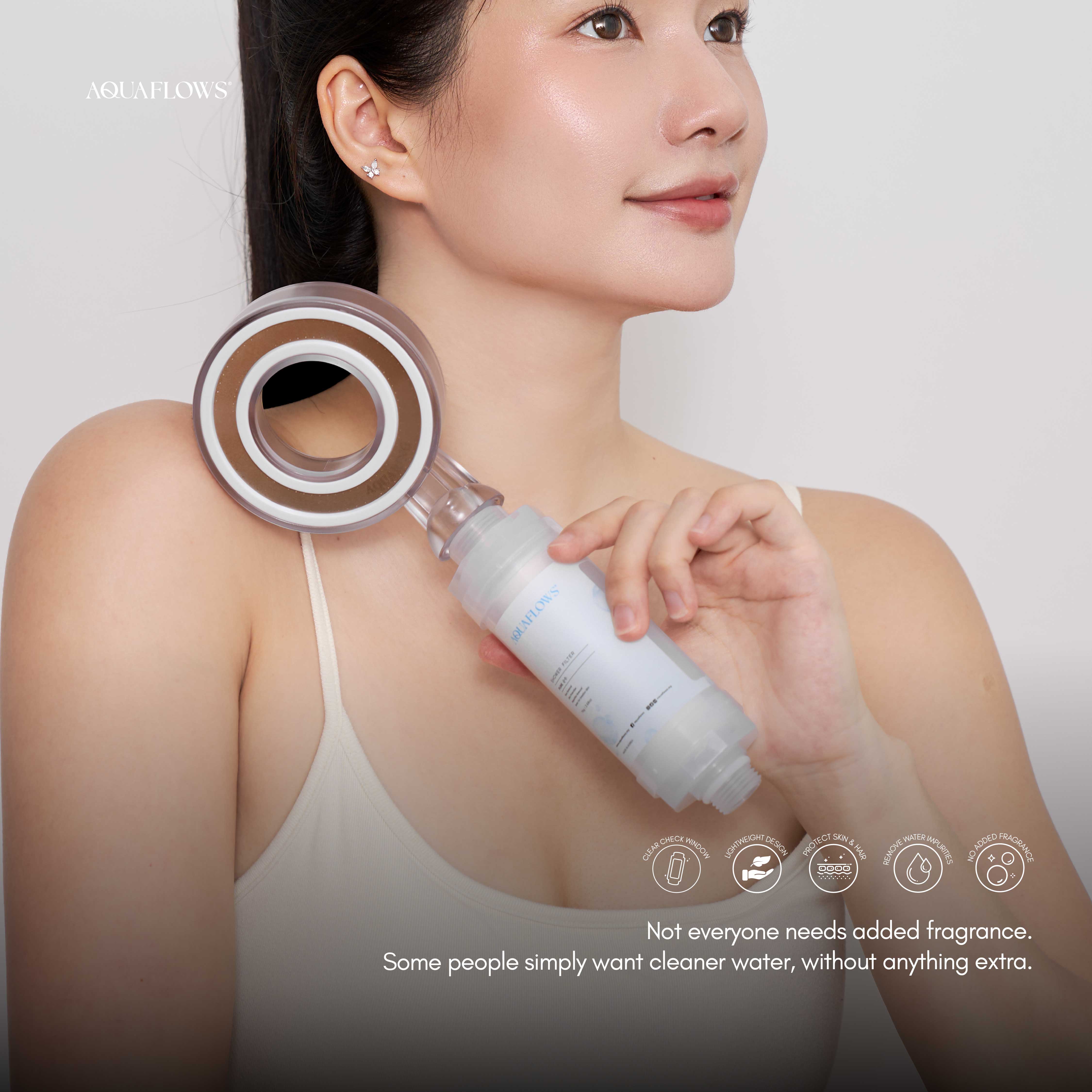 AQUAFLOWS Pure Essential Bundle (aquaflows pure x1 + shower head x1 + sticker 1pc)
